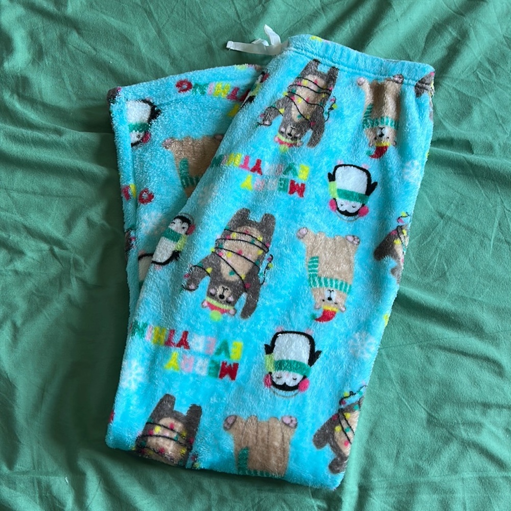 Fluffy & Soft Medium Christmas Theme Pajama Pants